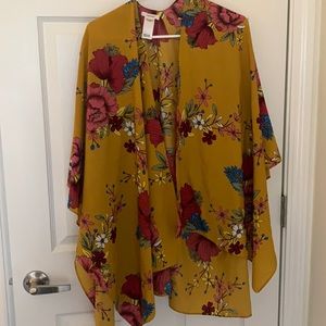 Mustard Floral Kimono